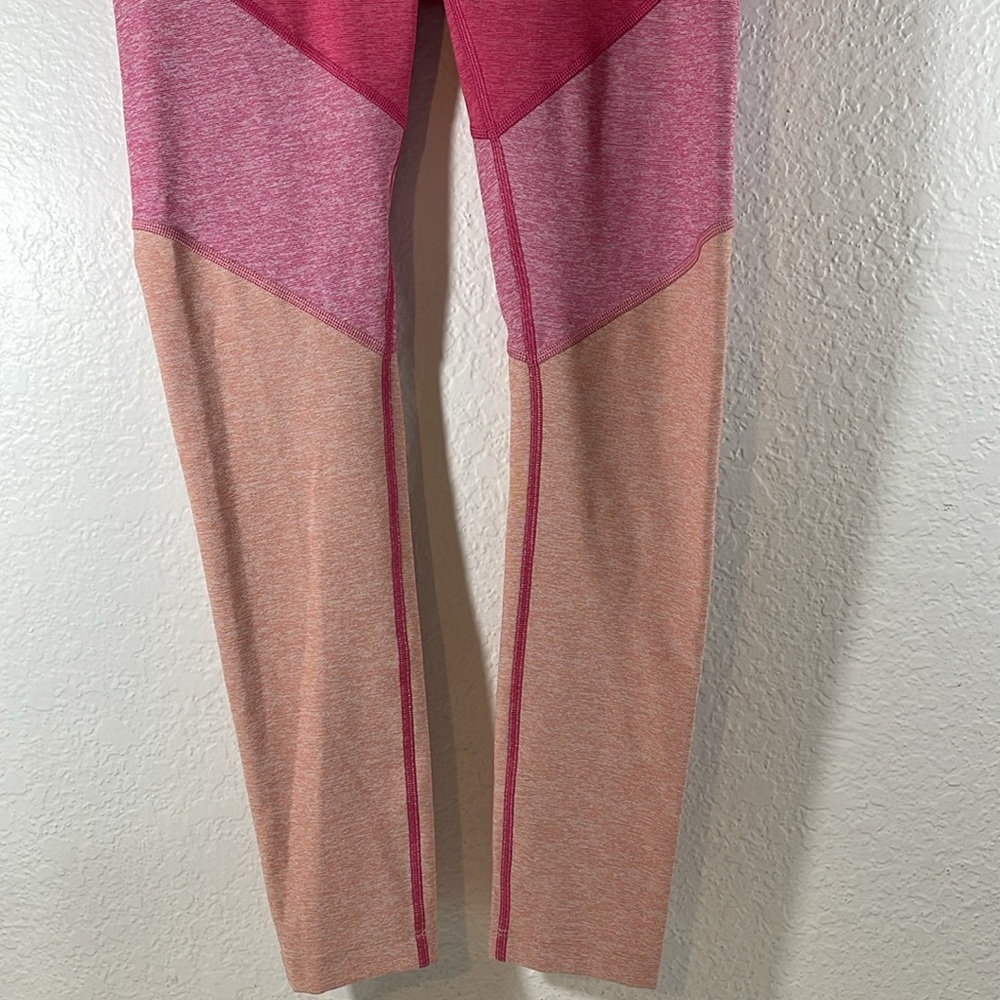 Outdoor Voices Pink Orange Tri-Tone Color Block Springs 7/8 Leggings Size Small - Picture 4 of 8